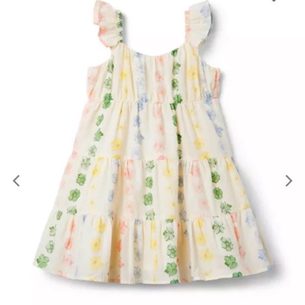 Janie and Jack - Girls' Cream Floral Tiered Sundress -size 3